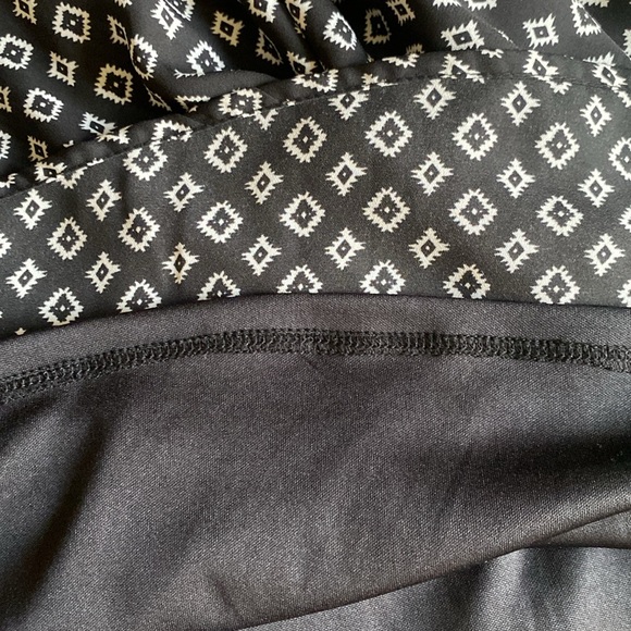 AB STUDIO BLACK & WHITE SLEEVELESS LINED BELTED ELASTIC WAIST DRESS SIZE L NWOT - Picture 10 of 14